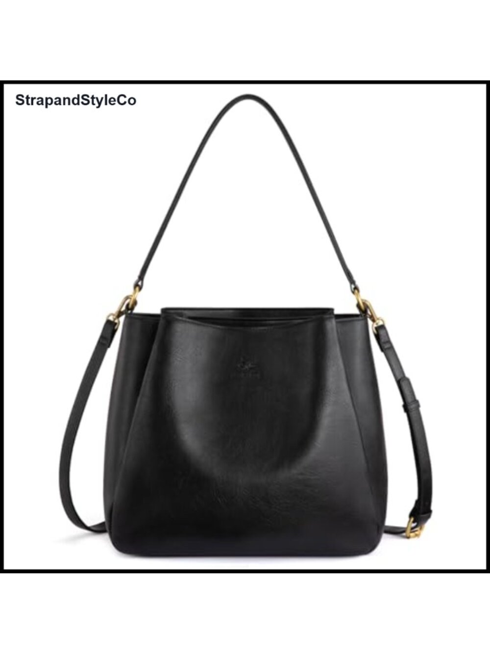 Elegant Vegan Leather Hobo Bag Triple Compartment Crossbody Handbag